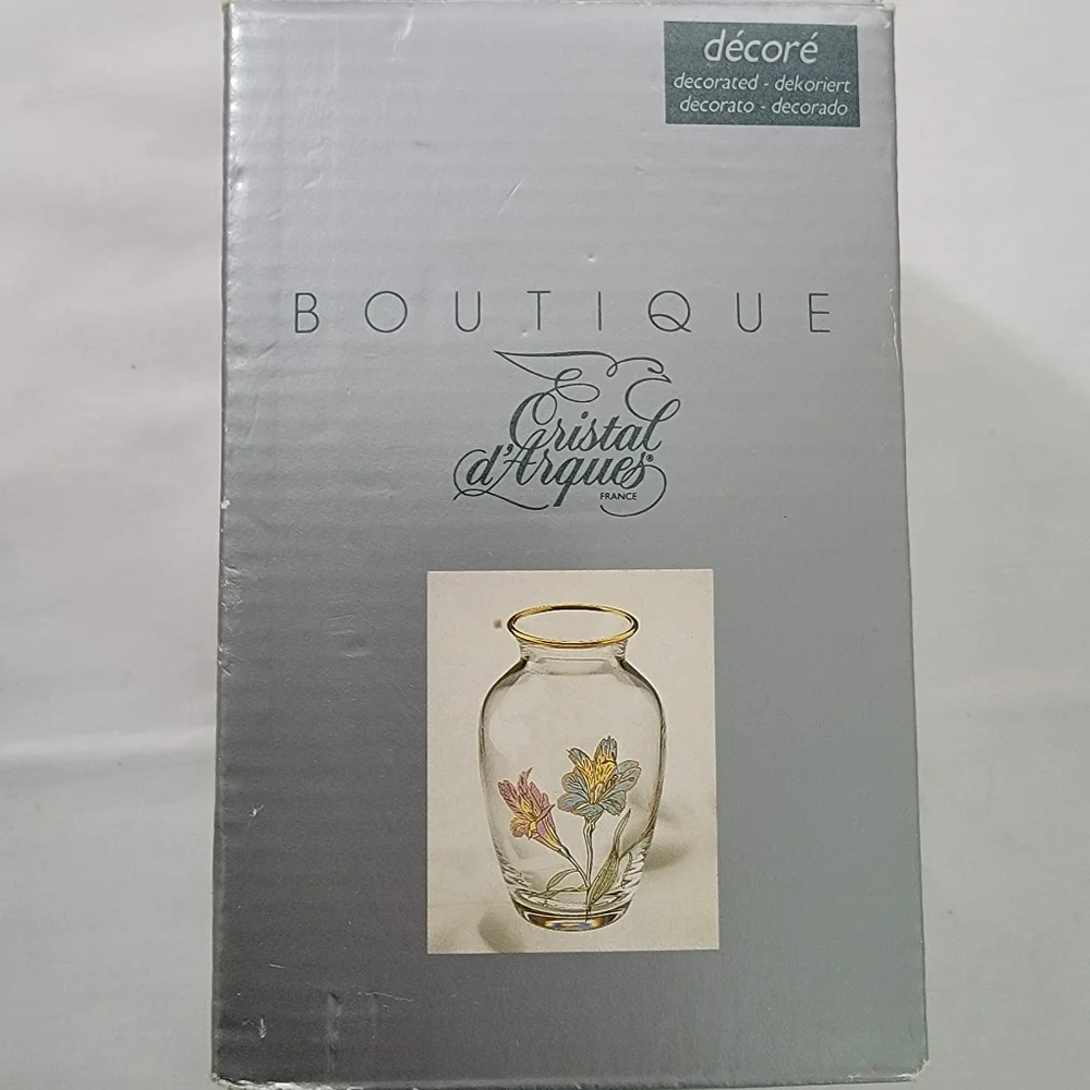 J G Durand Cristal D'Arques Crystal Enamel Lily 5